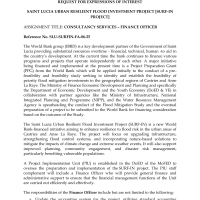 Government of Saint Lucia: Saint Lucia Urban Resilient Flood Investment Project (SURF-IN Project) - Finance Officer
